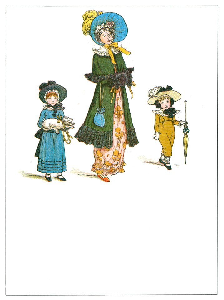 Kate Greenaway – WHEN WE WENT OUT WITH GRANDMAMMA [from Marigold Garden]