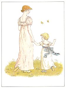 Kate Greenaway – WILLY AND HIS SISTER [from Marigold Garden]. Free illustration for personal and commercial use.