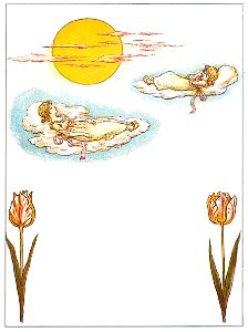 Kate Greenaway – TO THE SUN DOOR [from Marigold Garden]. Free illustration for personal and commercial use.