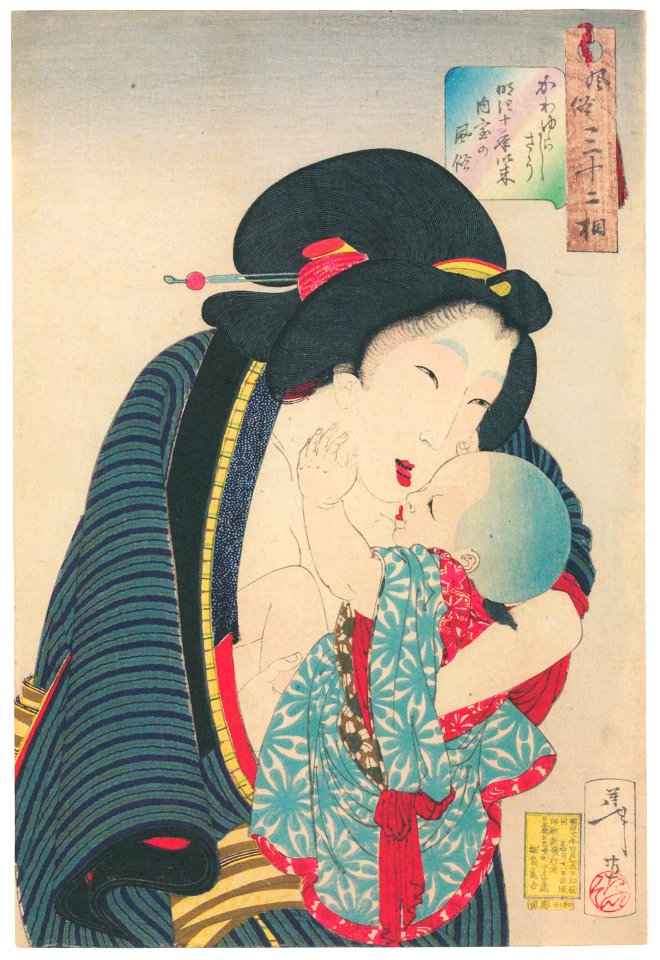 Tsukioka Yoshitoshi – Looks Adorable’, Mannerisms of a Housewife after 1877 [from Thirty-two Aspects of Women]