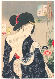Tsukioka Yoshitoshi – Looks Refreshing’, Mannerisms of a Girl from the Kyoka Period [from Thirty-two Aspects of Women]