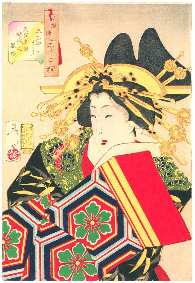 Tsukioka Yoshitoshi – Looks Graceful’, Mannerisms of a Beautiful Woman from the Tenpo Period [from Thirty-two Aspects of Women]