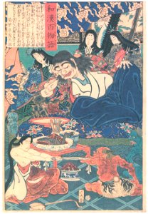 Tsukioka Yoshitoshi – Shutendōji Surrounded by Women [from One Hundred Ghost Stories of China and Japan]