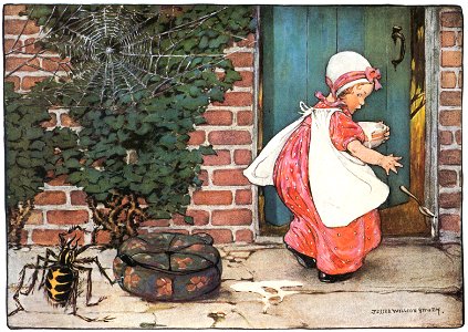 Jessie Willcox Smith – Little Miss Muffet sat on a tuffet [from Mother Goose]