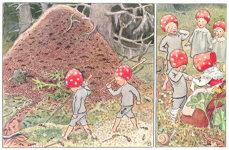 Elsa Beskow – Plate 5 [from Children of the Forest]. Free illustration for personal and commercial use.