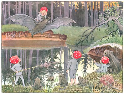 Elsa Beskow – Plate 3 [from Children of the Forest]. Free illustration for personal and commercial use.