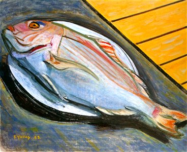 Yasui Sōtarō – Sea Bream [from Sōtarō Yasui: the 100th anniversary of his birth]. Free illustration for personal and commercial use.