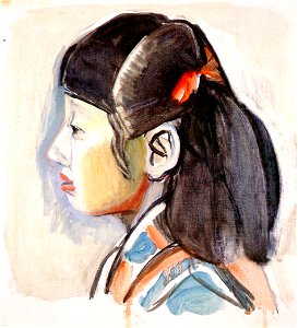 Yasui Sōtarō – Granddaughter [from Sōtarō Yasui: the 100th anniversary of his birth]. Free illustration for personal and commercial use.