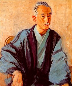 Yasui Sōtarō – Portrait of Toyotaka Komiya [from Sōtarō Yasui: the 100th anniversary of his birth]. Free illustration for personal and commercial use.