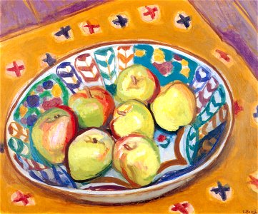Yasui Sōtarō – Apples [from Sōtarō Yasui: the 100th anniversary of his birth]. Free illustration for personal and commercial use.