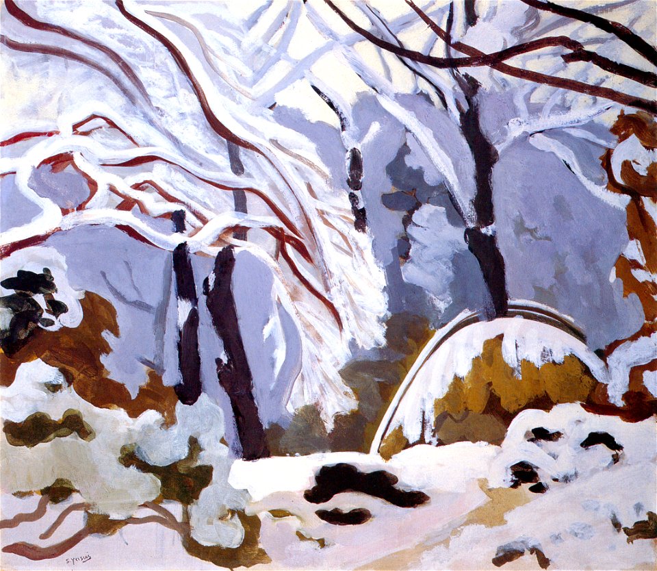 Yasui Sōtarō – Snow in the Garden [from Sōtarō Yasui: the 100th anniversary of his birth]