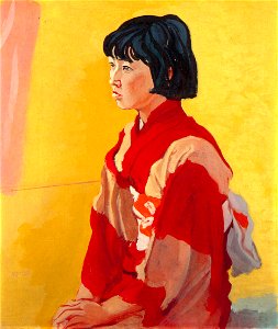 Yasui Sōtarō – Portrait of Girl [from Sōtarō Yasui: the 100th anniversary of his birth]. Free illustration for personal and commercial use.
