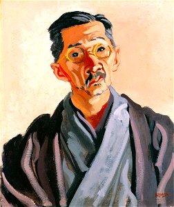 Yasui Sōtarō – Portrait of prof. Tamamushi [from Sōtarō Yasui: the 100th anniversary of his birth]. Free illustration for personal and commercial use.