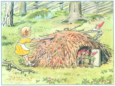 Elsa Beskow – Plate 8 [from Talented Annika]. Free illustration for personal and commercial use.