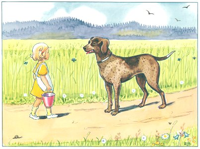 Elsa Beskow – Plate 3 [from Talented Annika]. Free illustration for personal and commercial use.