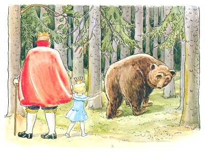 Elsa Beskow – Plate 12 [from Princess Sylvie]. Free illustration for personal and commercial use.