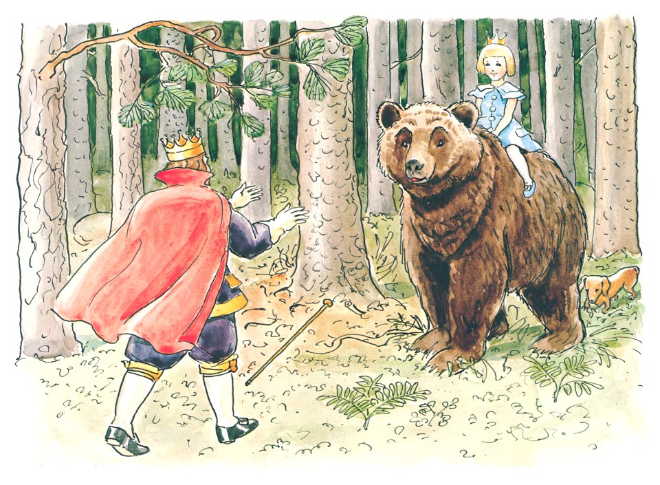 Elsa Beskow – Plate 11 [from Princess Sylvie]. Free illustration for personal and commercial use.