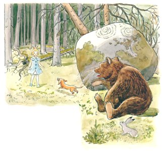 Elsa Beskow – Plate 9 [from Princess Sylvie]. Free illustration for personal and commercial use.