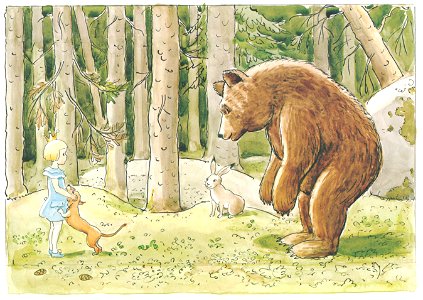 Elsa Beskow – Plate 10 [from Princess Sylvie]. Free illustration for personal and commercial use.