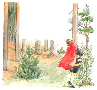 Elsa Beskow – Plate 5 [from Princess Sylvie]. Free illustration for personal and commercial use.