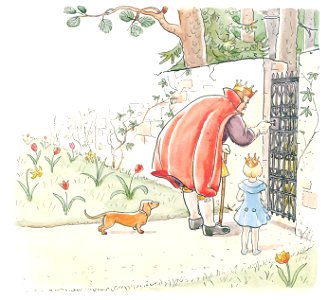 Elsa Beskow – Plate 2 [from Princess Sylvie]. Free illustration for personal and commercial use.