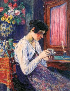 Torajiro Kojima – Woman Drinking Coffee [from Marie Laurencin and her Era: Artists attracted to Paris]