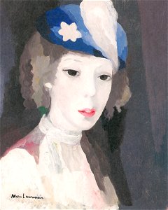Marie Laurencin – Selfportrait Wearing a Hat [from Marie Laurencin and her Era: Artists attracted to Paris]. Free illustration for personal and commercial use.