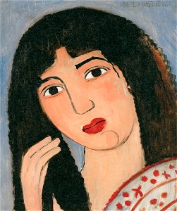 Marie Laurencin – Face of Young Girl [from Marie Laurencin and her Era: Artists attracted to Paris]. Free illustration for personal and commercial use.