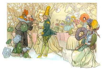 Ernst Kreidolf – Wedding [from Flower Fairy Tale]. Free illustration for personal and commercial use.