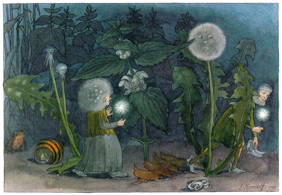 Ernst Kreidolf – Thieves [from Flower Fairy Tale]