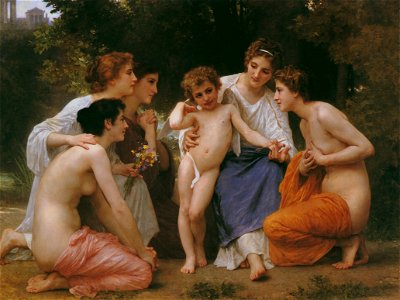 William Adolphe Bouguereau – Admiration [from Bouguereau]. Free illustration for personal and commercial use.