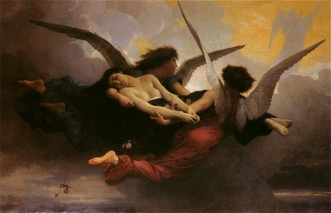 William Adolphe Bouguereau – A Soul Brought to Heaven [from Bouguereau]. Free illustration for personal and commercial use.
