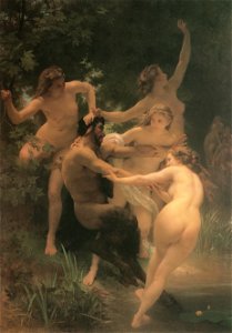 William Adolphe Bouguereau – Nymphs and Satyr [from Bouguereau]. Free illustration for personal and commercial use.