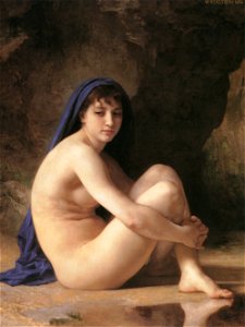 William Adolphe Bouguereau – Seated Nude [from Bouguereau]. Free illustration for personal and commercial use.