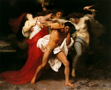 William Adolphe Bouguereau – Orestes Pursued by the Furies [from Bouguereau]. Free illustration for personal and commercial use.