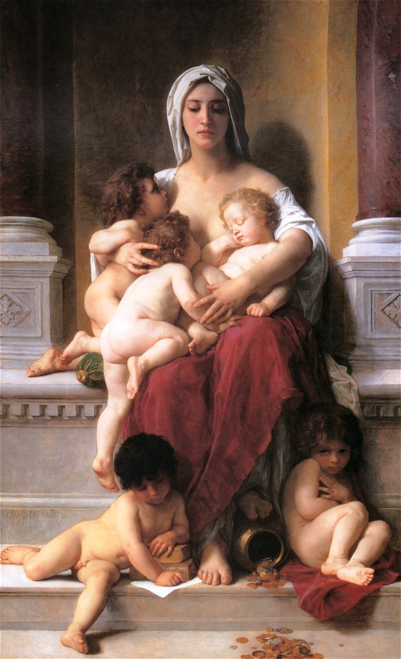 William Adolphe Bouguereau – Charity [from Bouguereau]. Free illustration for personal and commercial use.