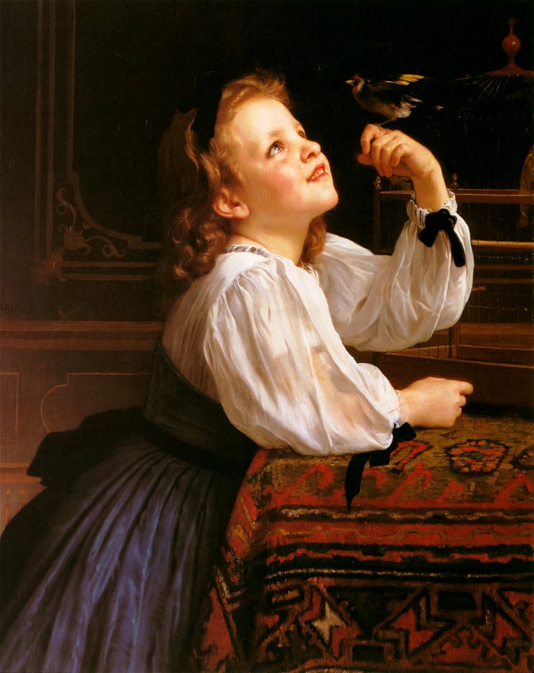 William Adolphe Bouguereau – The Pet Bird [from Bouguereau]