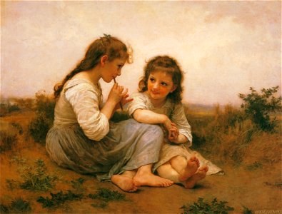 William Adolphe Bouguereau – Childhood Idyll [from Bouguereau]. Free illustration for personal and commercial use.