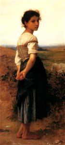 William Adolphe Bouguereau – The Young Shepherdess [from Bouguereau]. Free illustration for personal and commercial use.