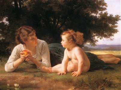 William Adolphe Bouguereau – Temptation [from Bouguereau]. Free illustration for personal and commercial use.