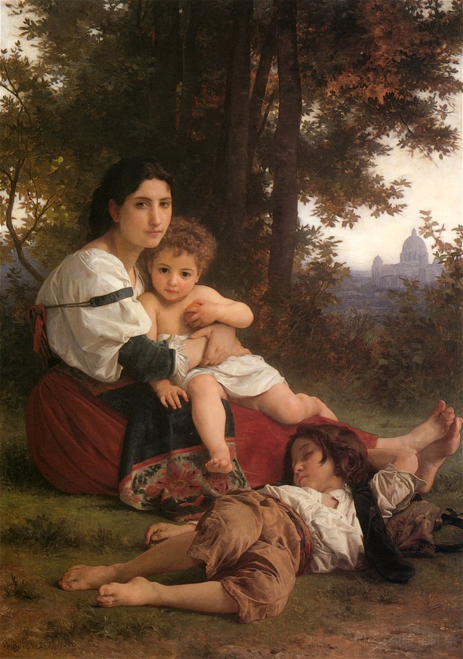 William Adolphe Bouguereau – Rest [from Bouguereau]. Free illustration for personal and commercial use.