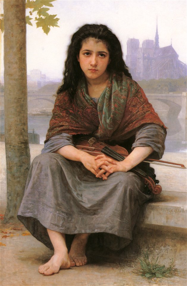 William Adolphe Bouguereau – The Bohemian [from Bouguereau]. Free illustration for personal and commercial use.