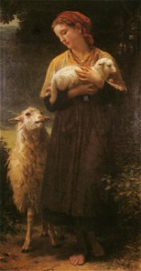 William Adolphe Bouguereau – The Shepherdess [from Bouguereau]. Free illustration for personal and commercial use.