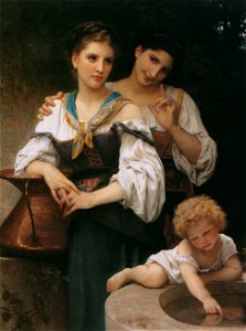 William Adolphe Bouguereau – The Secret [from Bouguereau]. Free illustration for personal and commercial use.
