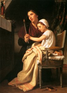 William Adolphe Bouguereau – The Thank Offering [from Bouguereau]. Free illustration for personal and commercial use.