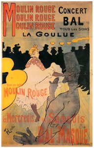 Henri de Toulouse-Lautrec – Moulin Rouge: La Goulue. [from Catalogue de l’Exhibition Paris de la Belle Epoque 1982]. Free illustration for personal and commercial use.