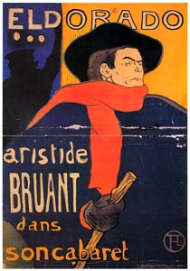 Henri de Toulouse-Lautrec – Aristide Bniant. Eldorado. [from Catalogue de l’Exhibition Paris de la Belle Epoque 1982]. Free illustration for personal and commercial use.