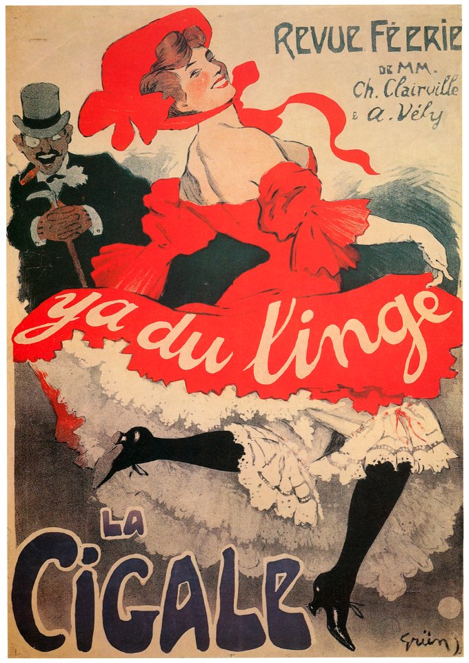 Jules-Alexandre Grün – “Y a du linge”. La Cigale. [from Catalogue de l’Exhibition Paris de la Belle Epoque 1982]