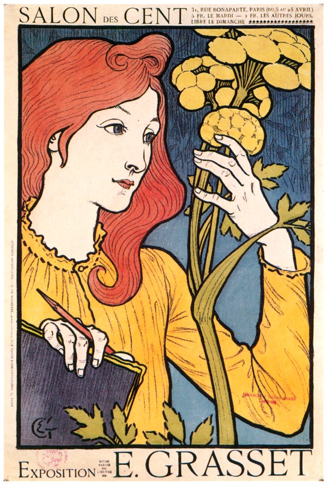 Eugène Grasset – SALON DES CENT [from Catalogue de l’Exhibition Paris de la Belle Epoque 1982]. Free illustration for personal and commercial use.