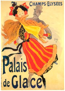 Jules Chéret – Palais de Glace. Champs-Elysées. [from Catalogue de l’Exhibition Paris de la Belle Epoque 1982]. Free illustration for personal and commercial use.